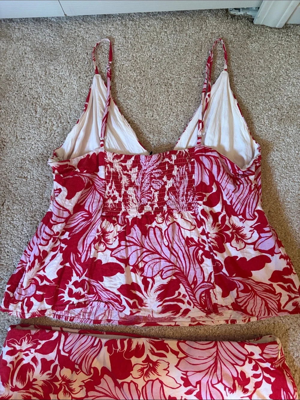 Red & Pink Floral Matching Set - Skort and Top - Women